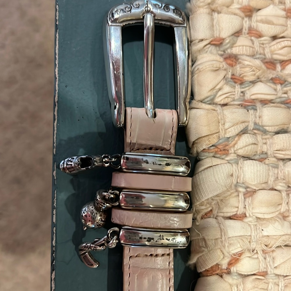 Very pretty pale pink tiled leather belt